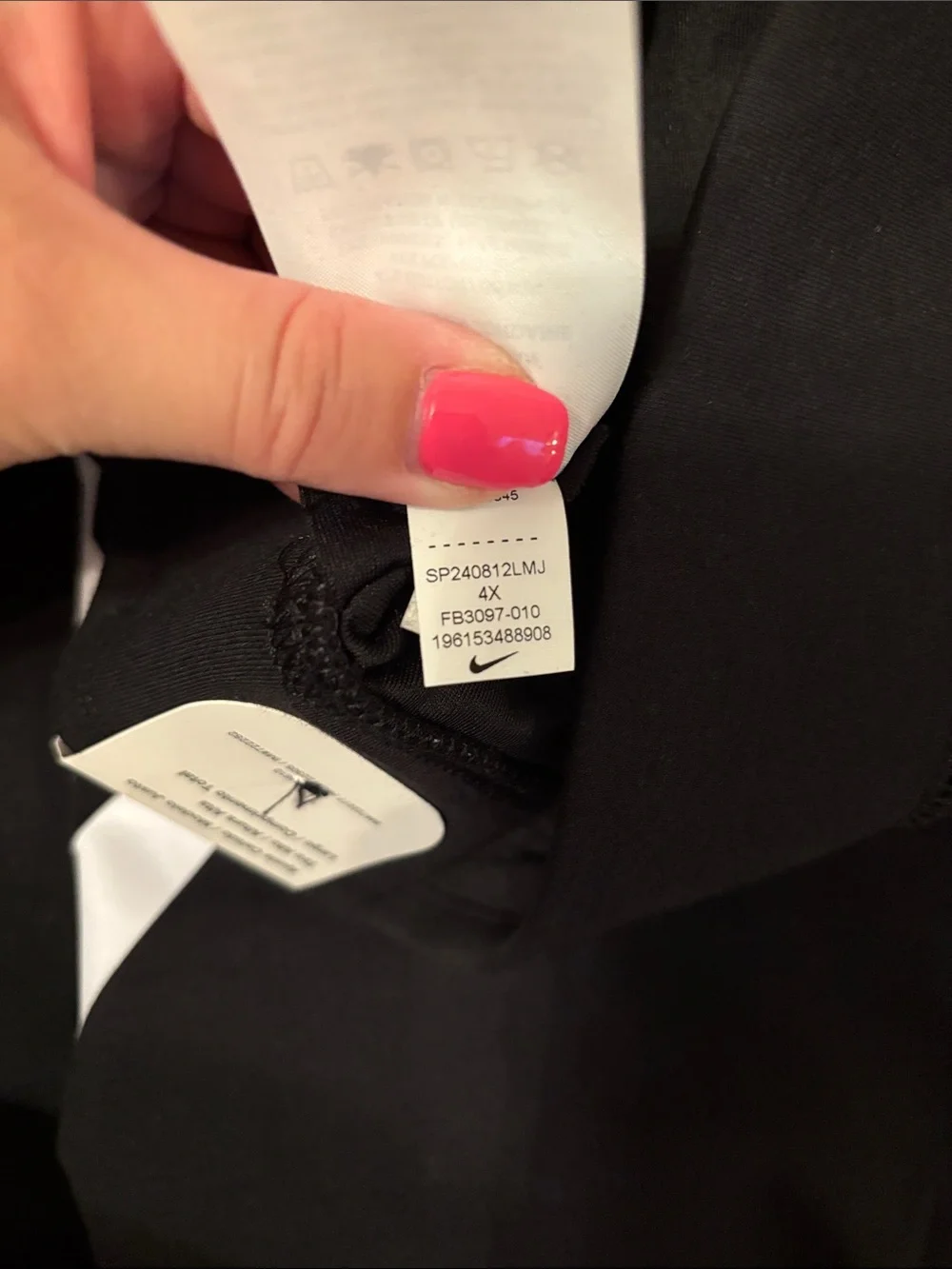 Nike Women Black Leggings with White Swoosh - Picture 3 of 5